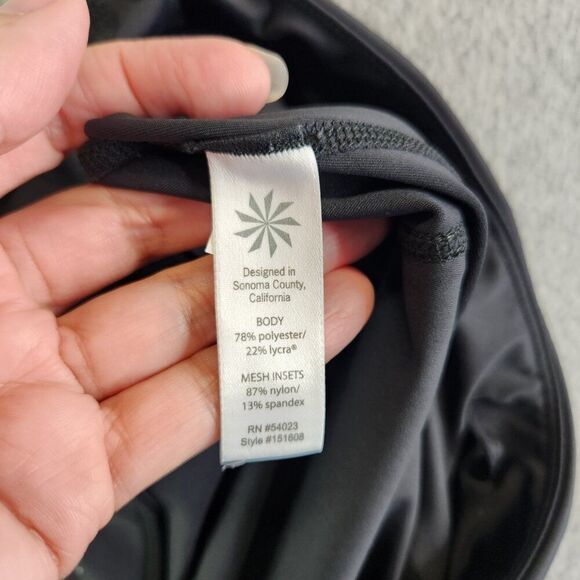 Athleta Leggings Womens Large Black Straight Up Yoga Reflective Zip Pocket - Picture 9 of 14